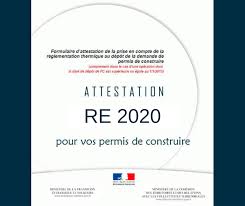 attestation thermique RE2020 permis de construire