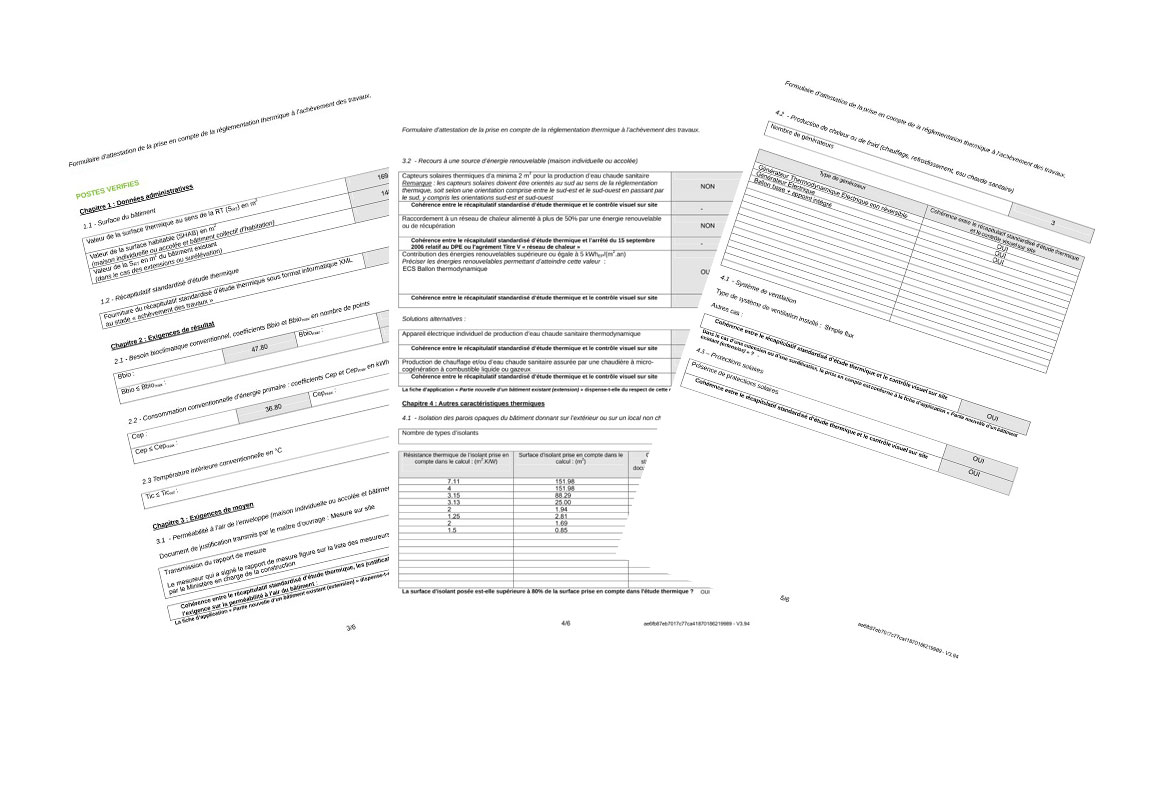 formulaire attestation thermique